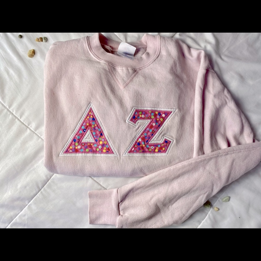 Pink Delta Zeta Stitched Sweatshirt